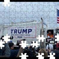 Trump Garbage Worker at Green Bay Wisconsin Rally Jigsaw Puzzle T-832