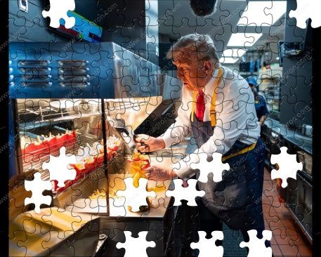 Trump Working At McDonald's Puzzle Ver 2 T-821-2