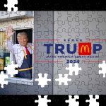 Trump Working At McDonalds 2024 Make American Great Again Puzzle T-822