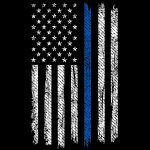 Thin Blue Line Police Supporter American Flag Direct to Film (DTF) Heat Transfer U-824