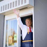 Trump Working at McDonald's Metal Photo T-821