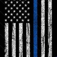 Thin Blue Line Police Supporter American Flag Metal Photo U-824