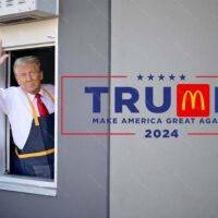 Trump Working At McDonalds 2024 Make American Great Again Metal Photo T-822