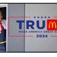 Trump Working At McDonalds 2024 Make American Great Again License Plate T-822