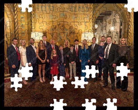 Trump Family Photo at Mar-a-Lago with Elon Musk on Election Night Puzzle T-836