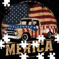 America Patriotic Retro Truck Jigsaw Puzzle U-838