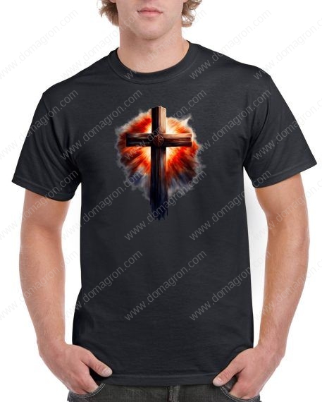 Burning Light Cross Inspirational Shirt I-841