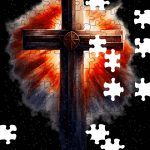 Burning Light Cross Inspirational Puzzle I-841