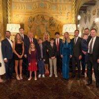 Trump Family Photo at Mar-a-Lago with Elon Musk on Election Night Metal Photo T-836
