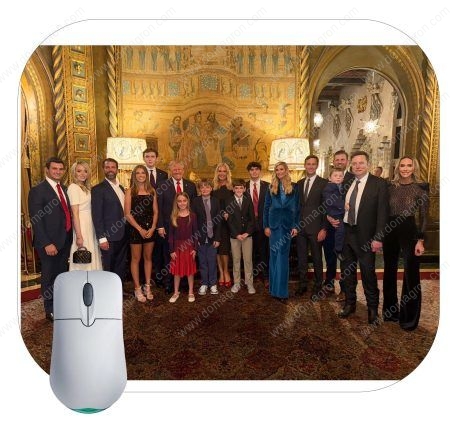 Trump Family Photo at Mar-a-Lago with Elon Musk on Election Night Mouse Pad T-836