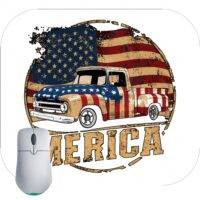 America Patriotic Retro Truck Mouse Pad U-838