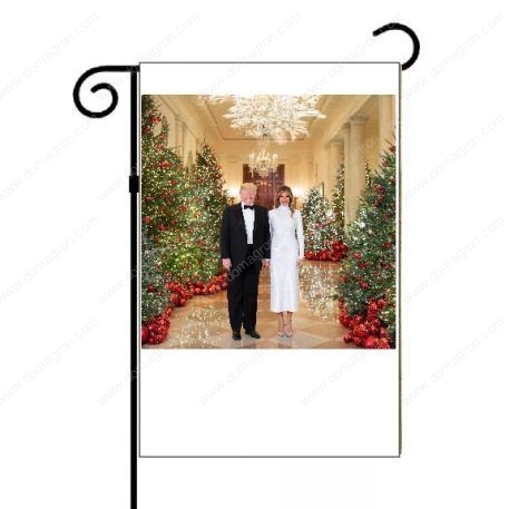 Trump Christmas With Donald and Melania Trump Garden Flag