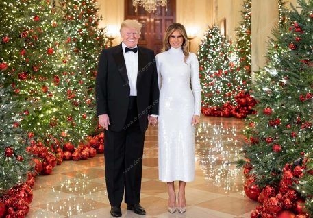 Trump Christmas With Donald and Melania Trump Metal Photo