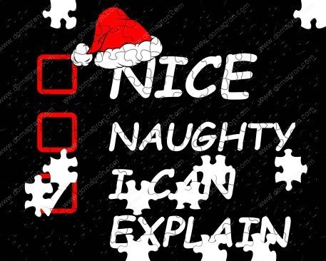 Nice, Naughty, I Can Explain Sarcastic Christmas Puzzle S-852