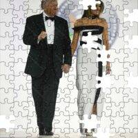 Donald Trump and Melania Trump at 2024 Presidential Inauguration Ball Jigsaw Puzzle