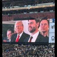 Trump, Vance, Musk at 2024 Army Navy Game Monitor Metal Photo
