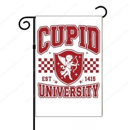 Cupid University Valentine's Garden Flag H-880