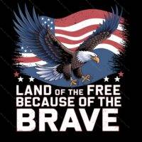 Land Of The Free Because Of The Brave  Direct to Film (DTF) Heat Transfer U-873