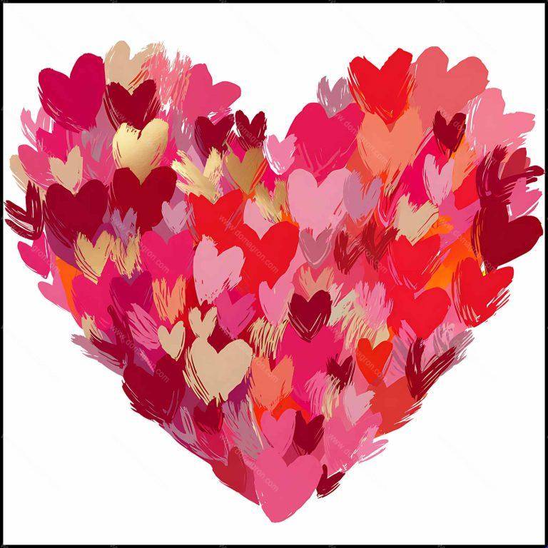Brushstroke Valentine's Day Heart Direct to Film (DTF) Heat Transfer H-876