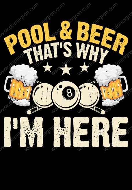 Pool and Beer That's Why I Am Here Billiards Metal Photo S-881