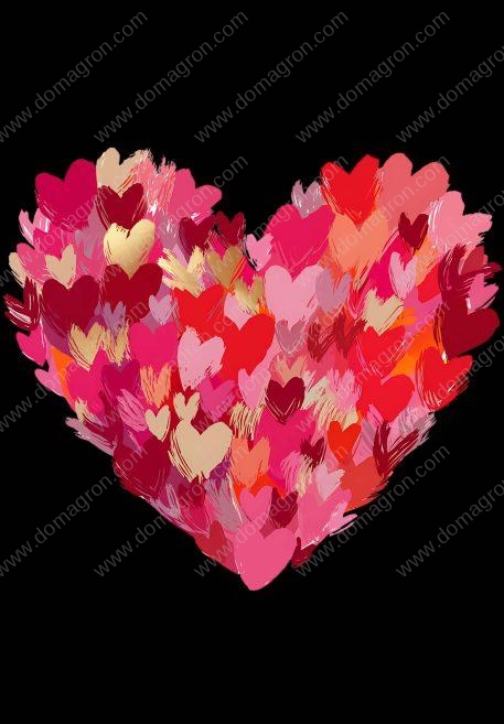 Brushstroke Valentine's Day Heart Metal Photo H-876