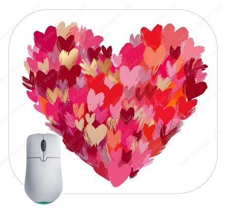 Brushstroke Valentine's Day Heart Mouse Pad H-876