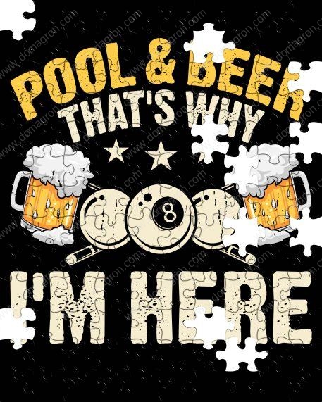 Pool and Beer That's Why I Am Here Billiards Puzzle S-881