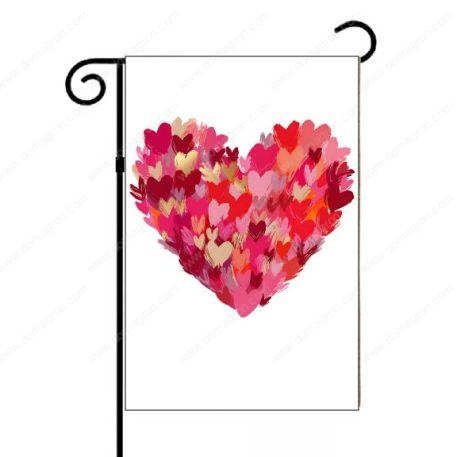 Brushstroke Valentine's Day Heart Garden Flag H-876