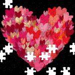 Brushstroke Valentine's Day Heart Puzzle H-876