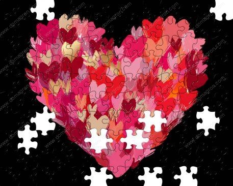 Brushstroke Valentine's Day Heart Puzzle H-876