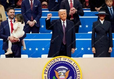 Trump and Vance at Inauguration Celebration Metal Photo