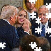 Trump Inauguration Swearing In With Biden Overlooking Jigsaw Puzzle