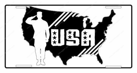 Saluting Soldier USA License Plate U-889