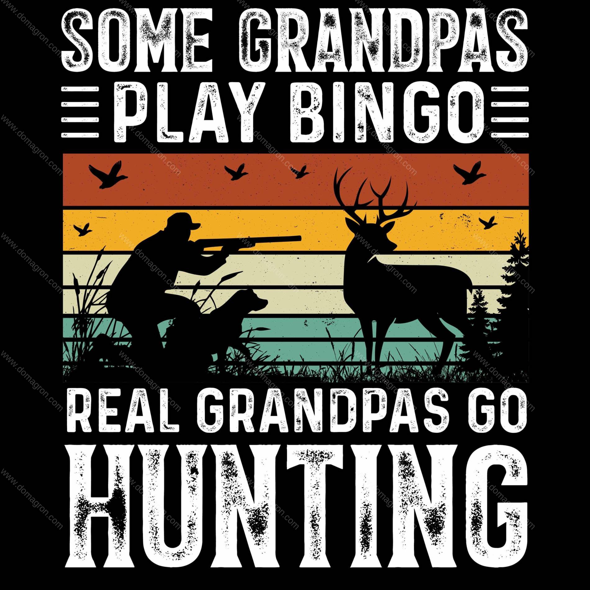 Real Grandpas Go Hunting Direct to Film (DTF) Heat Transfer S-896