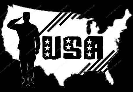 Saluting Soldier USA Metal Photo U-889