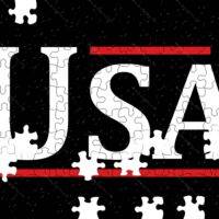 USA Patriotic Text Jigsaw Puzzle U-918
