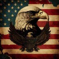 Vintage Patriotic Background Scene 5 Metal Photo