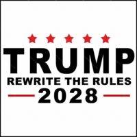 Trump 2028 Rewrite The Rules Satirical Direct to Film (DTF) Heat Transfer T-954