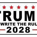 Trump 2028 Rewrite The Rules Satirical License Plate T-954