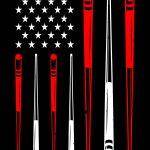 Billiards Cue Stick American Flag Metal Photo U-955