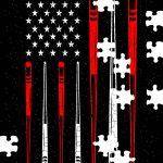 Billiards Cue Stick American Flag Jigsaw Puzzle U-955
