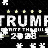 Trump 2028 Rewrite The Rules Satirical Jigsaw Puzzle T-954