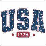 USA 1776 Patriotic  Direct to Film (DTF) Heat Transfer U-980