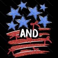 Stars And Stripes Patriotic Direct to Film (DTF) Heat Transfer U-975