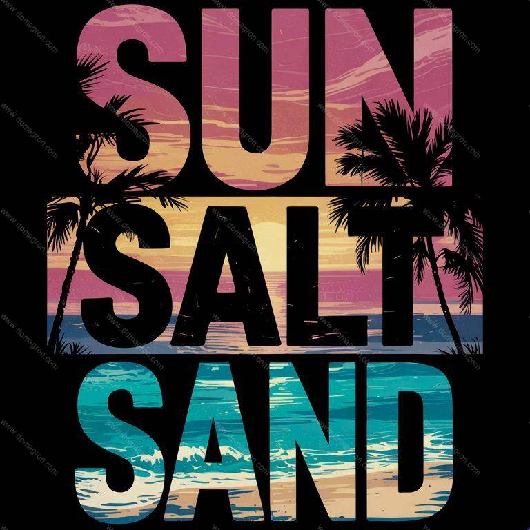 Salt Sun Sand Beach Lover Direct to Film (DTF) Heat Transfer F-991