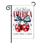 July 4th God Bless America Cherry Garden Flag U-979