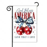 July 4th God Bless America Cherry Garden Flag U-979