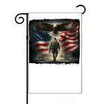 Military Eagle With Soldier Patriotic Garden Flag U-959