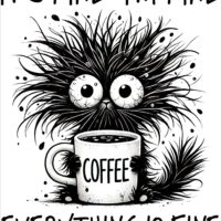 It's Fine Overcaffeinated Coffee Lover Metal Photo S-972