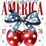 July 4th God Bless America Cherry Metal Photo U-979